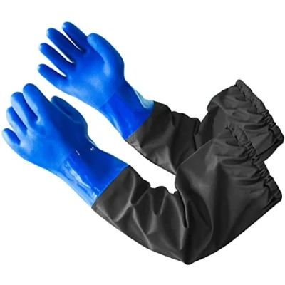 Afbeelding van Rubberen Handschoenen Lang PVC met lange mouwen Waterdichte vijverhandschoenen 68 cm