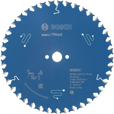 Image de BOSCH 2608644036 lame de scie circulaire Expert pour le bois, 184 x 16 2.6 mm, 40T