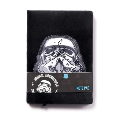 Afbeelding van Notitieboekje A5 Fluffy The Original Stormtrooper Helm Zwart/Wit Pluche 21.5x15x2.5cm