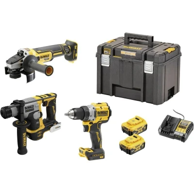 Afbeelding van DEWALT DCK355P2T QW Accu schroefboormachine, boorhamer, Haakse accuslijper 18 V 5 Ah Li ion Incl. accu, 2 accus, lader
