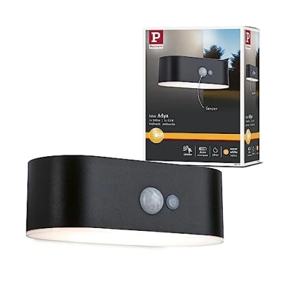 Afbeelding van Paulmann 94571 Ayda Wandlamp op zonne energie Energielabel: G (A G) 5.5 W Warmwit Zwart
