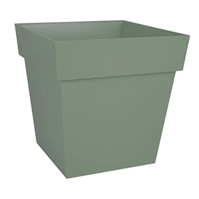 Afbeelding van Bloempot Toscane vierkant kunststof groen L39 x B39 H39 cm 38 liter Bloempotten/plantenpotten