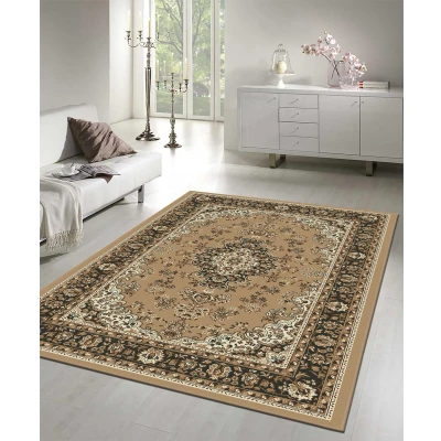 Afbeelding van Nain Klassiek Medaillon Laagpolig Oosters Vintage Vloerkleed Tapijt Beige 280x380cm Rechthoek Polypropyleen Tapijtenloods