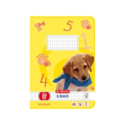 Afbeelding van Herlitz 3320801 schriften A5/16 liniatuur 8F (geruit 5 x 9 m.rand) FSC Mixed verpakking van 10 motieven gesorteerd