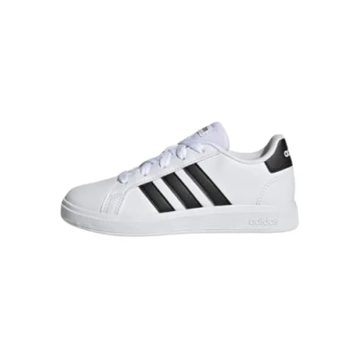 Image de adidas Grand Court Lifestyle Tennis Lace up Mixte enfant Baskets, Ftwr Blanc Core Noir Noir,31.5 EU