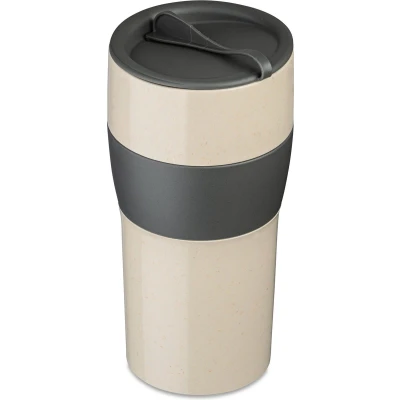 Afbeelding van Herbruikbare Koffiebeker, 0.7 L, Natuur As Grijs, Organic Bio Circular Koziol Aroma To Go XL
