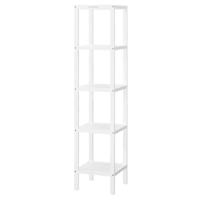 Afbeelding van SONGMICS Badkamerrek met 5 niveaus van bamboe, opbergrek, multifunctioneel, hoekrek, voor keuken, woonkamer, slaapkamer, hal, wolkenwit BCB055W01