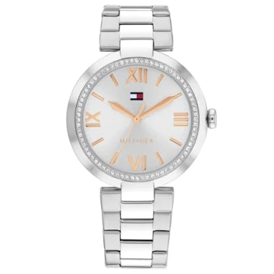 Afbeelding van Tommy Hilfiger TH1782681 Alice Dames Horloge Mineraalglas Staal Zilverkleurig 34 mm breed Quartz Vouw/Vlindersluiting 3 ATM (spatwater)
