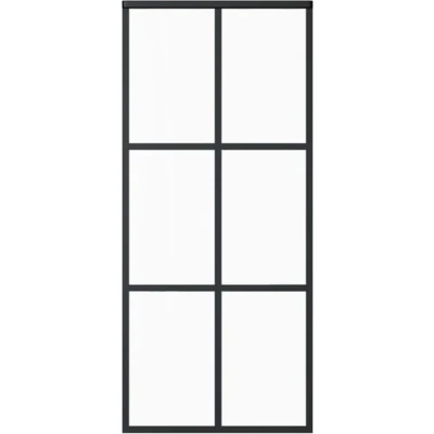 Afbeelding van Schuifdeur 90x205 cm ESG glas en aluminium zwart