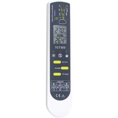 Afbeelding van TFA Dostmann 31.1119.K Infrarood thermometer en insteekthermometer (HACCP) Optiek 2:1 55 +250 C Contactloze IR meting
