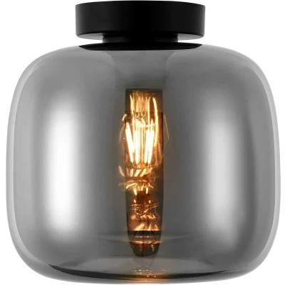 Afbeelding van Artdelight Plafondlamp Preston Zwart &amp; Smoke Glas 28cm Copy