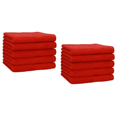 Afbeelding van Betz 10 stuks gastendoekjes premium 100% katoen gastendoekenset 30 x 50 cm kleur rood