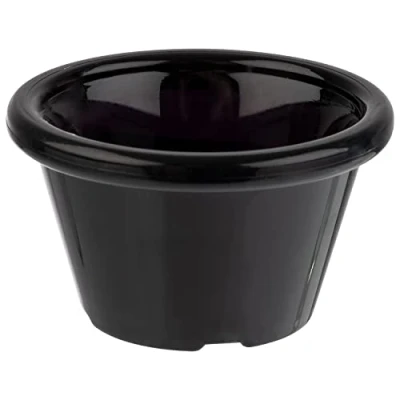 Afbeelding van APS 40762 set van 12 kunststof schalen zwart Ø 6 cm hoogte 3,5