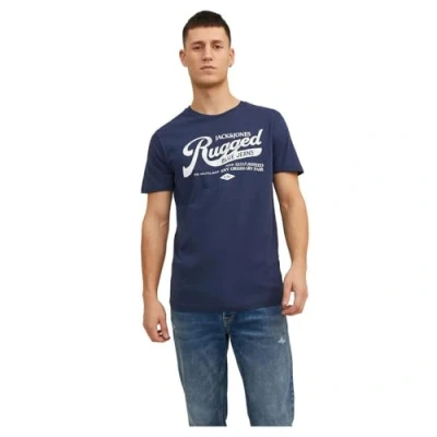 Afbeelding van Jack &amp; Jones Tshirt print, Heren, Maat: Small, Mood indigo