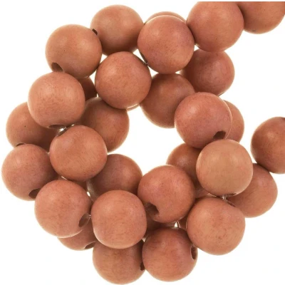 Afbeelding van Houten Kralen Vintage Look (8 mm) Soft Peach (104 stuks)