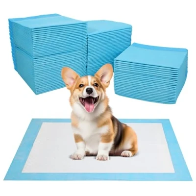 Afbeelding van JANUIXCO 100 stuks hygiënische hondenmatten 33 x 45 cm 5 laags lekvrij design wegwerpmat voor honden, sneldrogend oppervlak
