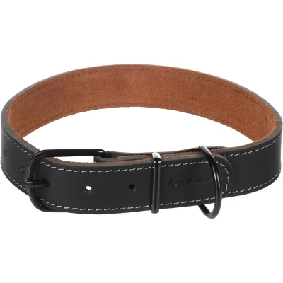 Afbeelding van Leren halsband hond Montana zwart XL