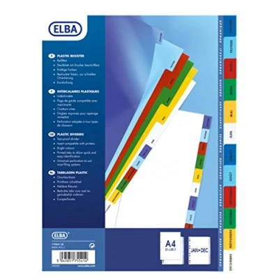 Afbeelding van Elba 100204743 register kunststof, A4, 10 stuks