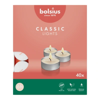 Afbeelding van Bolsius Theelicht Classic Lights Wit 6 Uur