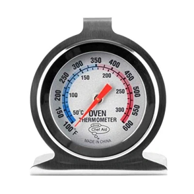 Afbeelding van Chef Aid Oventhermometer van roestvrij staal, voor fornuis, heteluchtfriteuse, elektrische oven, gas, pizza, convectiewarmte, grill en barbecue, gemakkelijk af te lezen, op hangen of neer zetten