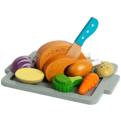 Afbeelding van Bigjigs Toys Ensemble de 12 jouets en bois pour enfants cuisine et accessoires Jeu rôle tout petits Cadeaux 18 ans plus