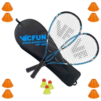 Afbeelding van badminton racket Vicfun Speed set field 100 blue