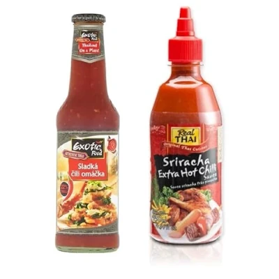 Afbeelding van Sriracha chilisaus 430 ml en authentieke Thaise 250