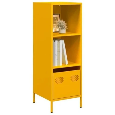Image de vidaXL Buffet haut jaune moutarde 35x39x103,5 cm acier851379