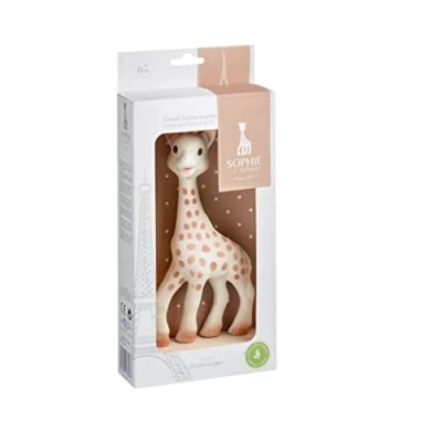 Afbeelding van Sophie de giraf Grote Versie Bijtspeeltje Bijtspeelgoed Baby speelgoed Kraamcadeau Babyshower cadeau 100% natuurlijk rubber Vanaf 0 maanden 21 cm Beige/Bruin