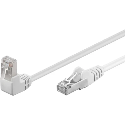 Afbeelding van Goobay 94179 CAT 5e verbindingskabel, 1 x 90 gebogen, F/UTP, wit, 2 m lengte