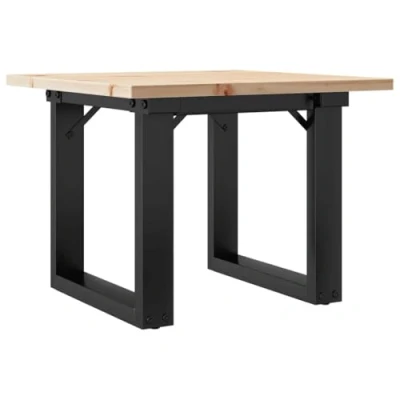 Afbeelding van vidaXL Salontafel O frame 50x50x35 cm massief grenenhout en gietijzer