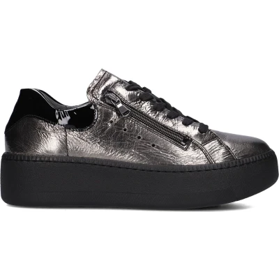 Afbeelding van Waldläufer Met H Rits Sneaker Sneakers Lakleer Dames Zwart Maat 42