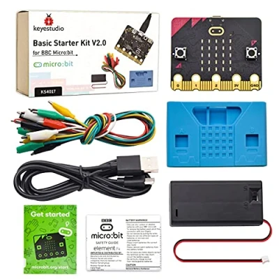 Afbeelding van KEYESTUDIO Basic starterset voor BBC Micro Bit, grafische programmering, geïntegreerd Bluetooth kompas, bewegingsdetectie, led displaycodering kinderen en jongeren