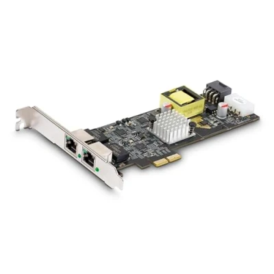 Image de StarTech.com 2 Port 2.5Gbps PoE Network Card, Intel I225 V, 802.3af/at Adaptateur réseau PCIe 2.0 x2 Ethernet 10M/100M/1G/2,5 Gigabit x noir