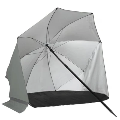 Afbeelding van VirtuFit Strandparasol Windscherm 180cm Grijs