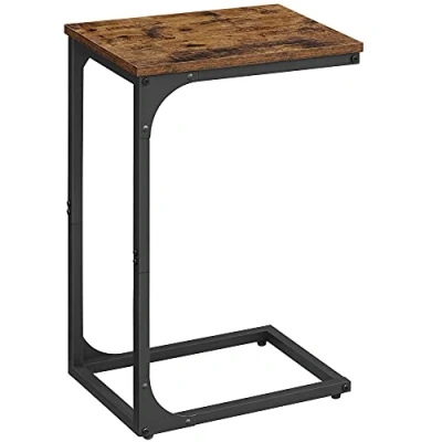 Afbeelding van VASAGLE Salontafel met metalen frame industriële woonkamertafel slaapkamer vintage bruin zwart LET350B01