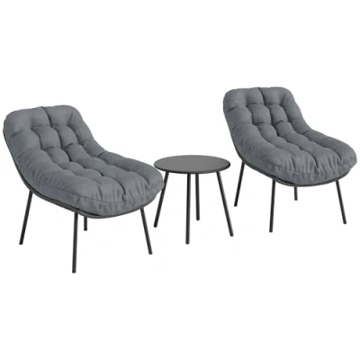 Afbeelding van Outsunny Bank koffieset Gevlochten hars 66x99x73cm Grijs