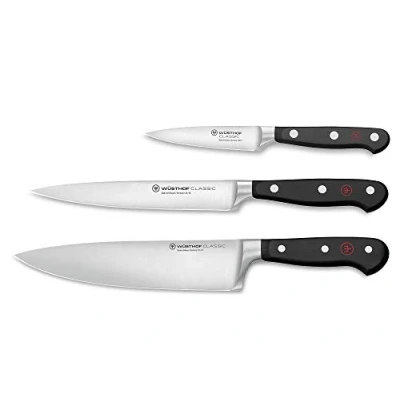 Afbeelding van Wusthof Messenset 3 delig &#039;Classic Black&#039; (met vleesmes)