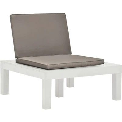 Afbeelding van Loungestoel met kussen kunststof wit