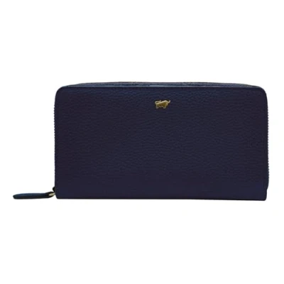 Afbeelding van Braun Büffel Leren Portemonnee Asti Zip Wallet Navy Blauw
