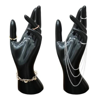 Afbeelding van BYZESTY 2 stuks sieradenstandaard voor armbanden, ringen en ringen, vrouwelijk handmodel halskettingen, armbanden