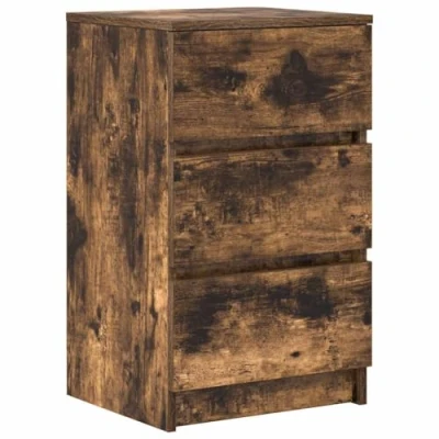 Afbeelding van vidaXL Nachtkastje met 3 lades 39x35x65 cm gerookt eikenkleurig