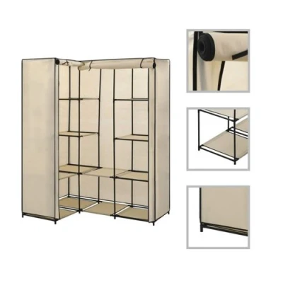 Image de vidaXL Garde robe d&#039;angle Crème 130 x 87 169 cm282451