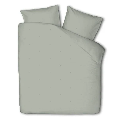 Afbeelding van Dekbedovertrek Stars Eenpersoons (140x240 cm) Groen Katoen Dessin: Patroon Fresh &amp; Co Dekbed Discounter.nl