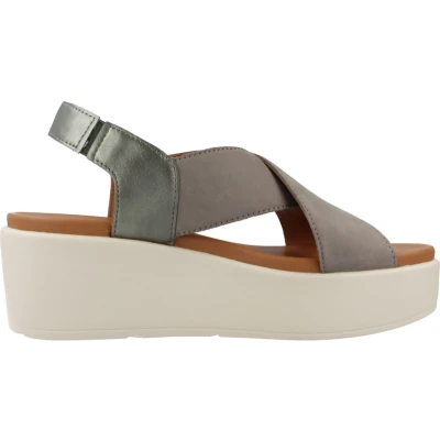 Afbeelding van Geox Sandalen met sleehak, Dames, Maat: 38, Sage Leer/ synthetisch
