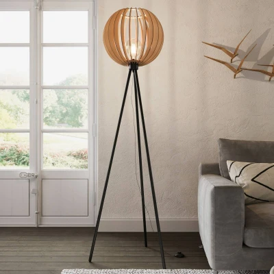 Afbeelding van Envostar Clay vloerlamp, metaal/berkenmultiplex