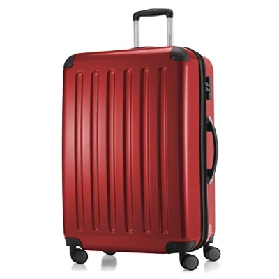 Afbeelding van HAUPTSTADTKOFFER Alex harde Koffer trolley rolkoffer reiskoffer, 4 dubbele wielen, uitbreiding, rood, Großer Koffer,