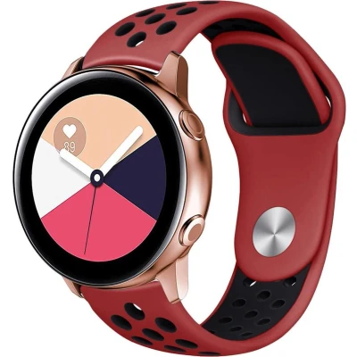 Afbeelding van iMoshion Siliconen sport bandje Galaxy Watch 40/42mm / Active 2 42/44mm 3 41mm Rood