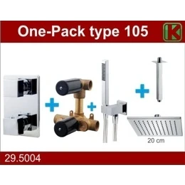 Afbeelding van Wiesbaden Douche One Pack inbouwthermostaatset vierk.type 105 (20cm)