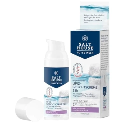 Afbeelding van Salthouse Totes Meer Therapie 24 uur lipide gezichtscrème met omega vetzuren voor zeer droge en gevoelige huid, ook als masker 50 ml te gebruiken